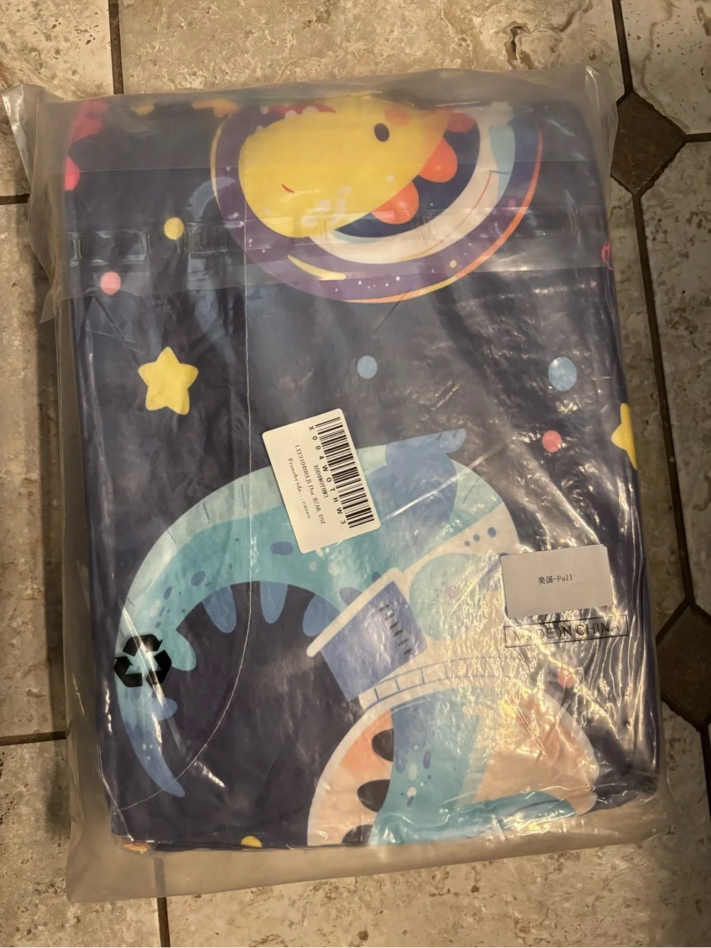 Kids Astronaut Dinosaur Full Comforter Set - Outer Space Universe